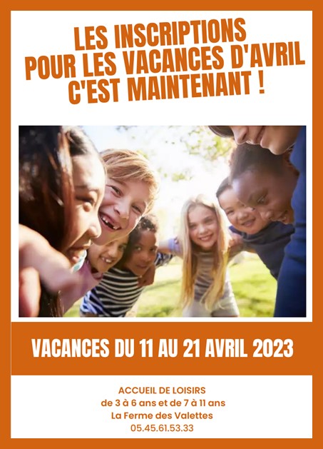 ACTUALITES BAS PAGE Vacances avril